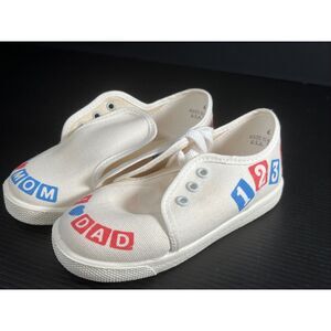 Vtg Huggies 80s 90’s Toddler Size 6 Sneaker I Love Mom Dad White Blue Red NOS